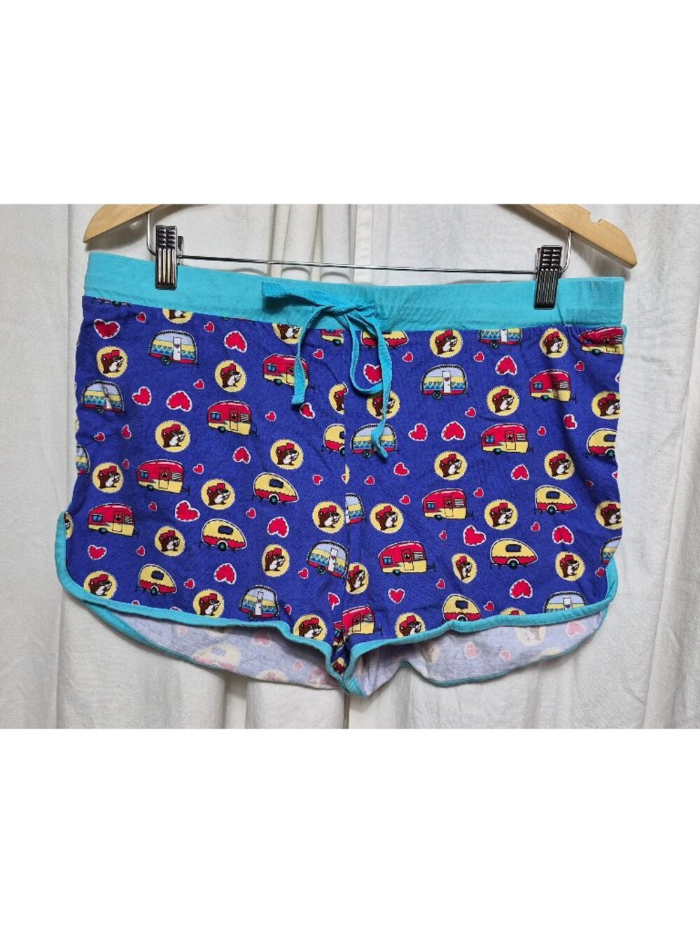 Buc-ee's Large BLue Sleep Lounge Travel Camping Comfort Shorts